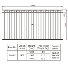 Decorative Aluminum Black Fence Section